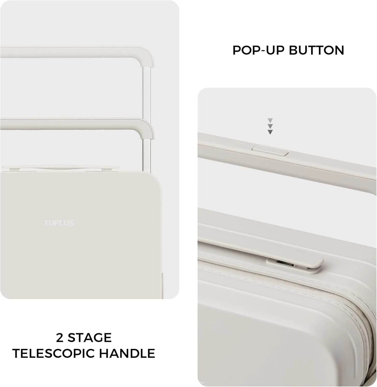 TUPLUS Suitcase Lightweight Luggage Hard Shell Suitcase with 4 Spinner Wheels Hold Check in Travel Case, Impression Series