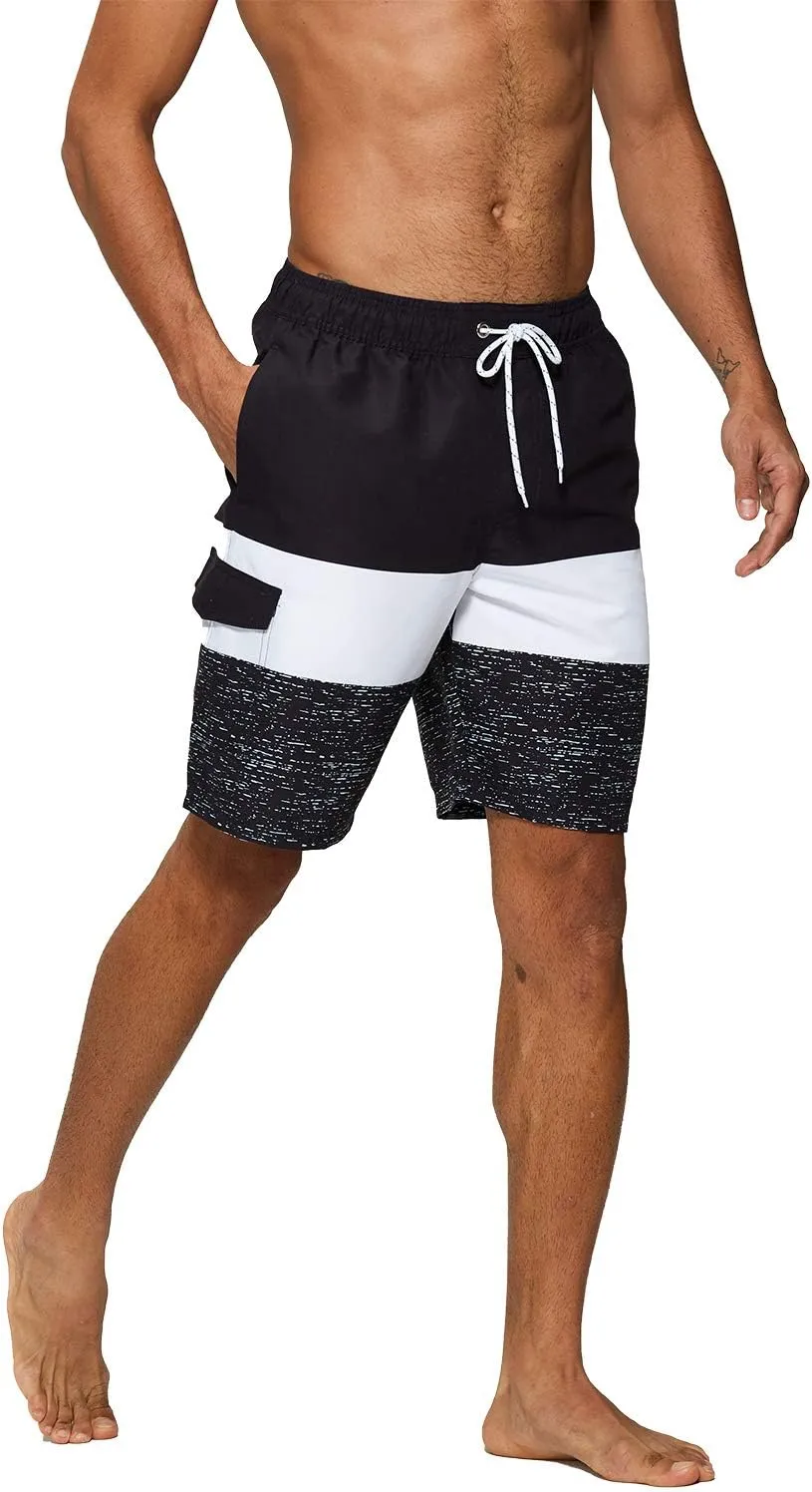 Tyhengta Men's Board Shorts Quick Dry Swim Trunks with Mesh Lining