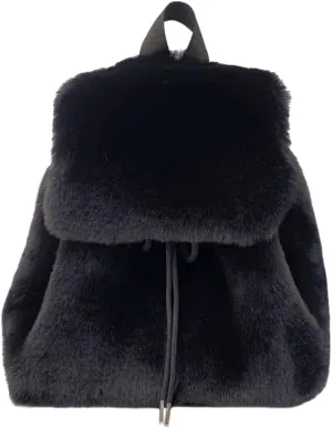 Ulisty Women Small Faux Rabbit Fur Backpack Furry Drawstring Daypack Plush Shoulder Bag