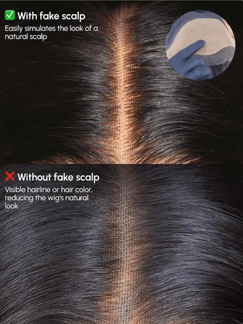 UNICE HD Real Scalp Wig 13x4 HD Lace Front Wigs Human Hair Black Layered Straight Glueless Frontal Wig Pre Plucked Pre Cut Bleached Knots Natural Hairline 180% Density 22 inch