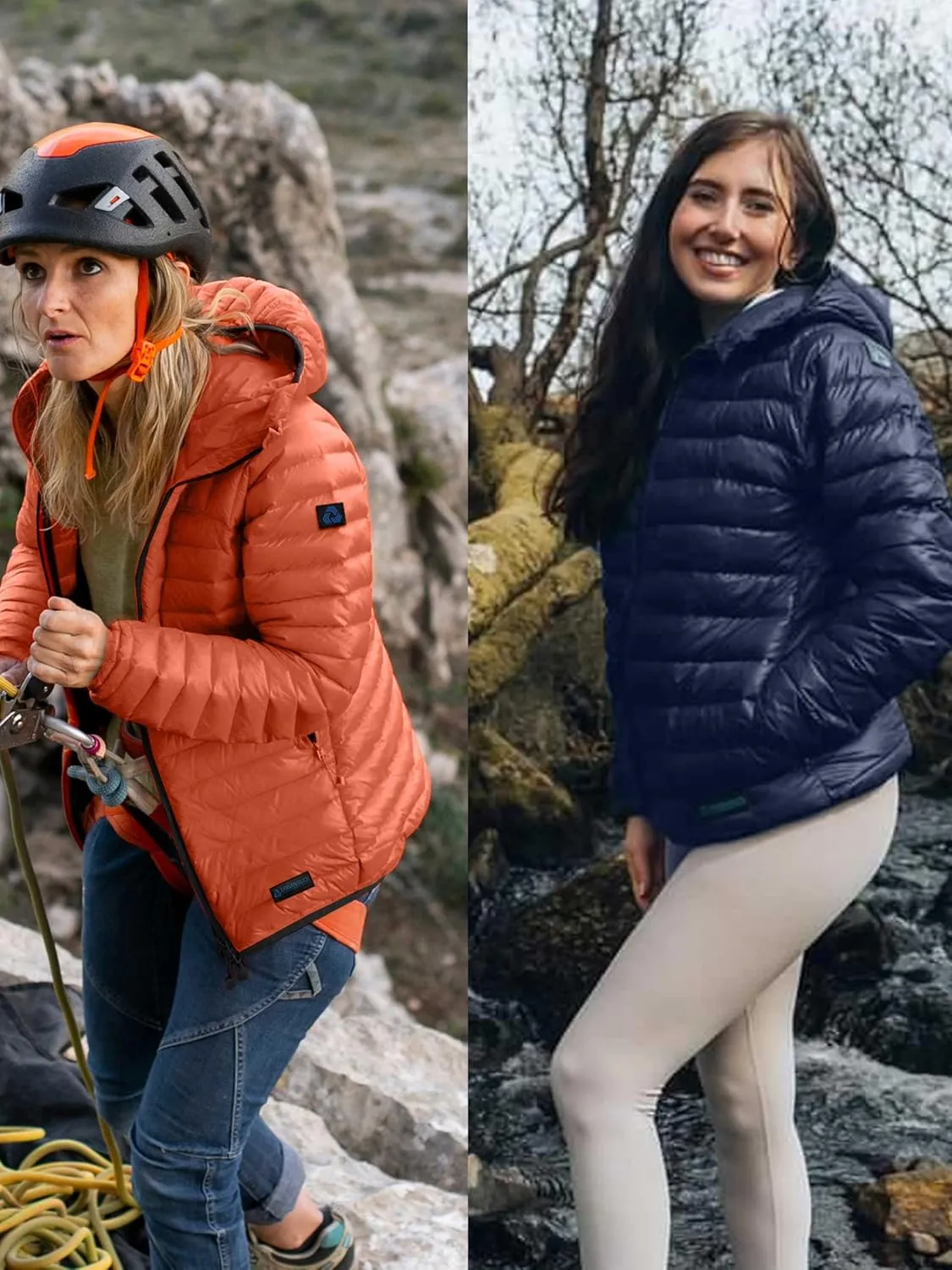 URBAN BUCK Packable Puffer Jacket Women with Hood – 32 Degree Lightweight Quilted Winter Puff Foldable Jacket for Women