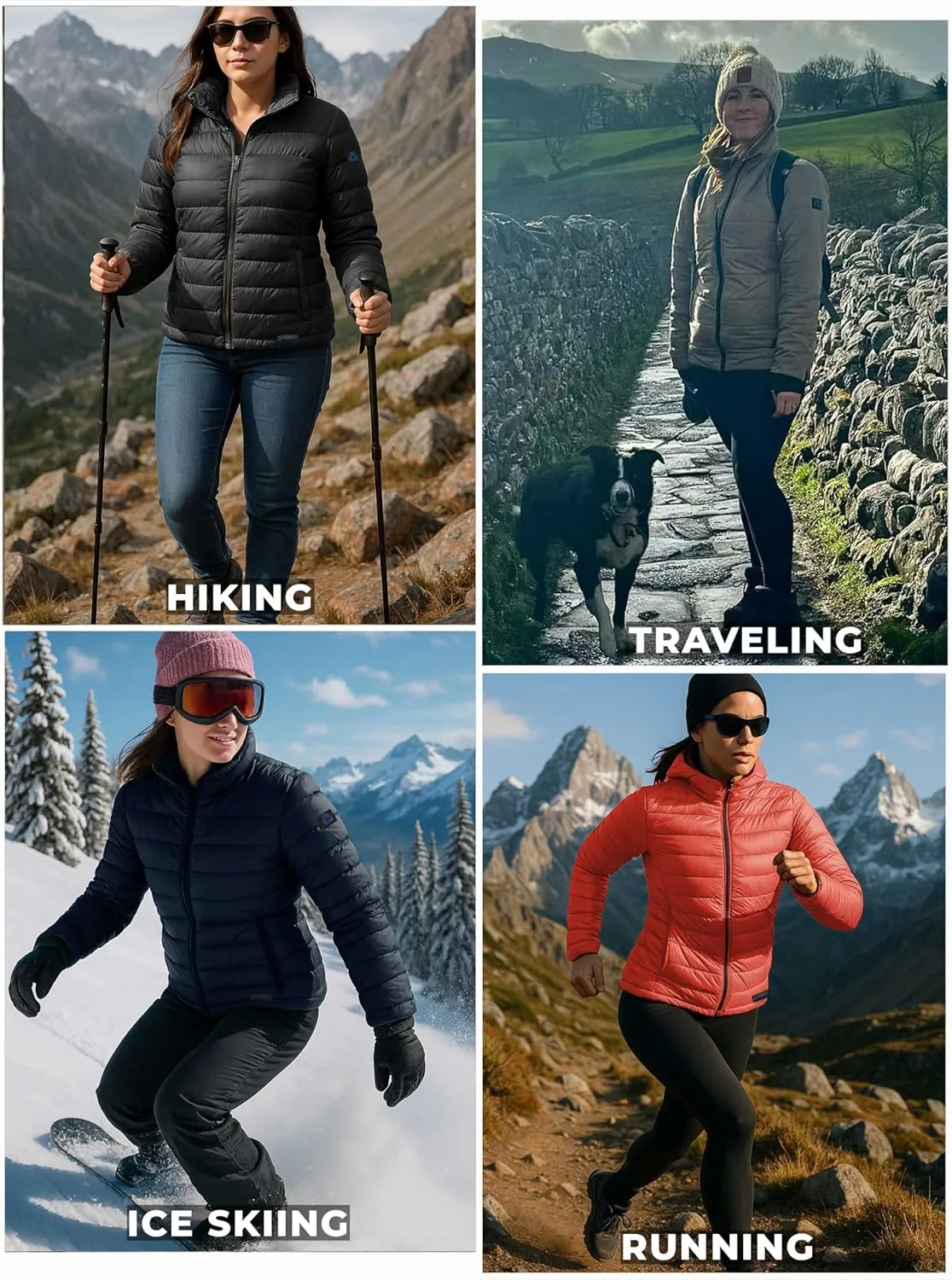 URBAN BUCK Packable Puffer Jacket Women with Hood – 32 Degree Lightweight Quilted Winter Puff Foldable Jacket for Women