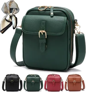Urvashi Crossbody Bags - Lightweight Vintage Leather Purses with Compartments and Built-In Wallet for Women and Men