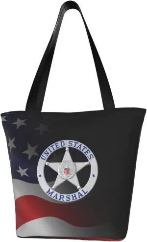 US Marshals Service Women'S Casual One Shoulder Carry Shopping Bag Large Capacity Working Storage Handbag