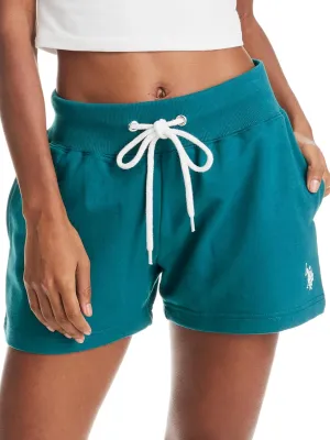 U.S. Polo Assn. French Terry Sweat Shorts Women, Poly-Cotton Lounge Sweatpants Shorts for Women