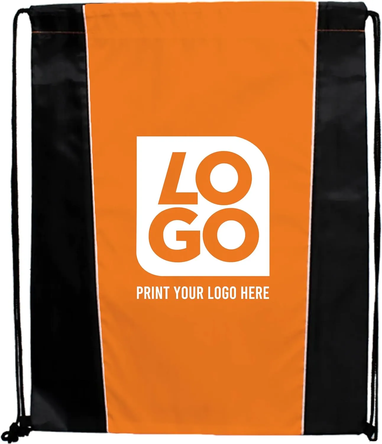 USMG Custom Two-Tone Drawstring Tote Bags - Single Color Imprint for Promotions, Gifts, & Events