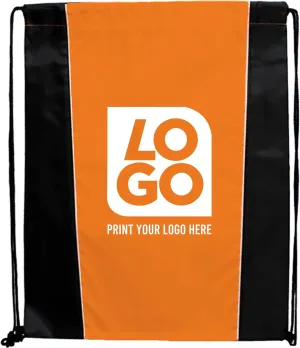 USMG Custom Two-Tone Drawstring Tote Bags - Single Color Imprint for Promotions, Gifts, & Events