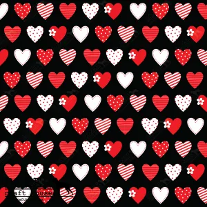 Valentine Hearts - Black