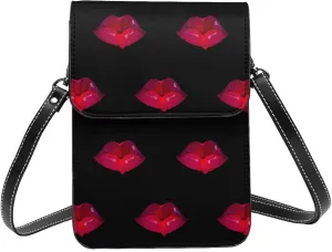 Vampire Teeth Lips Cell Phone Purse Small Crossbody Bags For Women Men Wallet Purses With Adjustable Strap