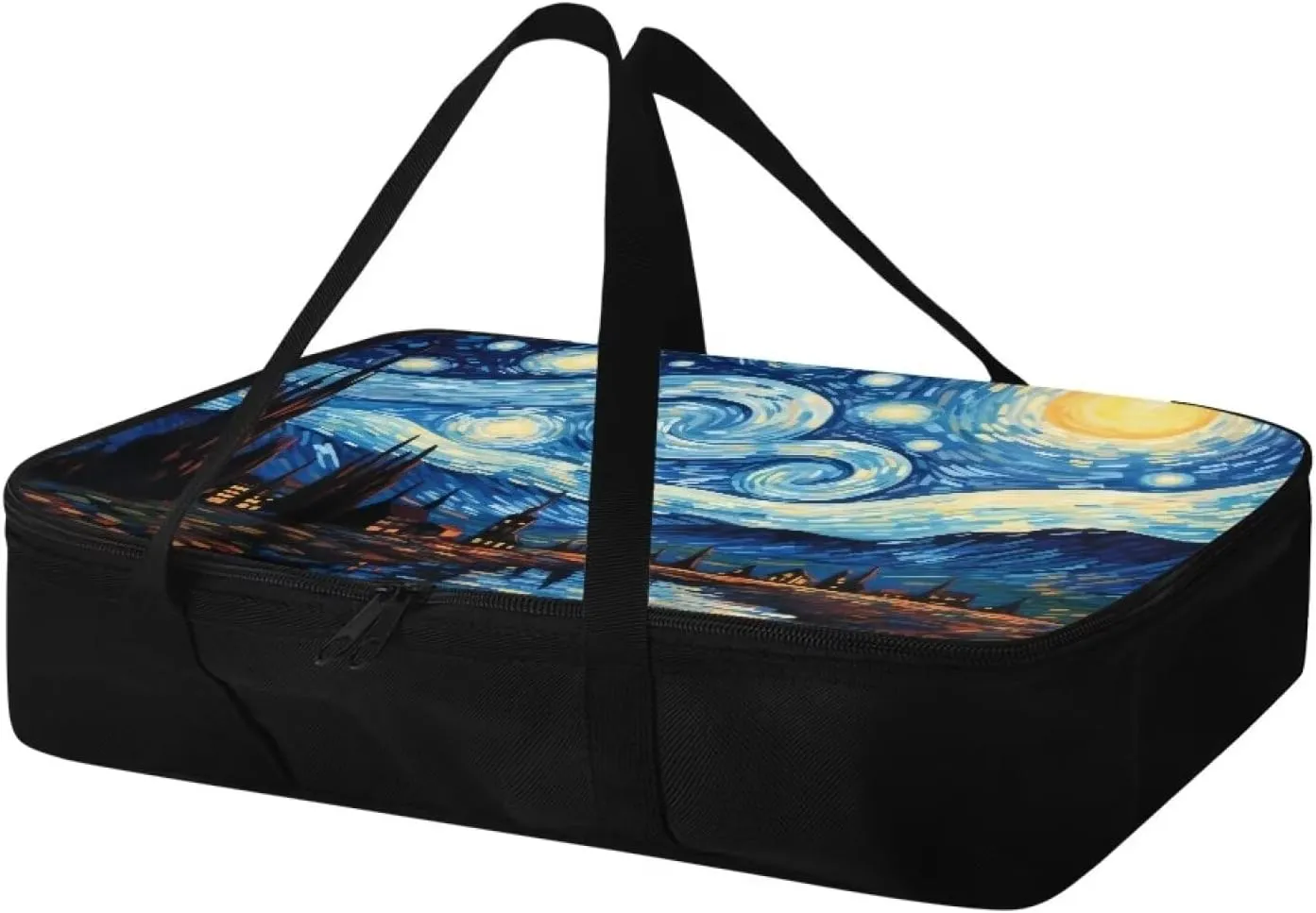 Van Gogh Starry Night Insulated Casserole Carrier Travel Bag - Portable Food Warmer for Hot or Cold Food - Beach Parties, Picnic