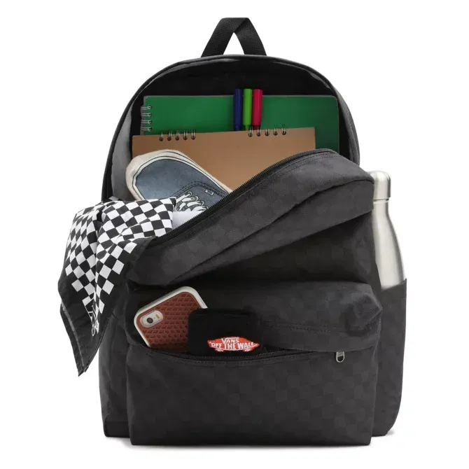 Vans Old Skool Checkerboard Backpack - Black Charcoal
