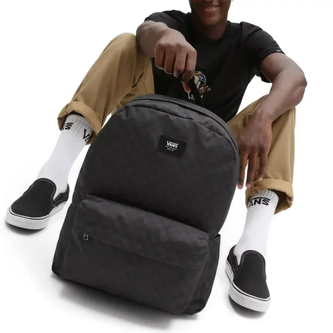 Vans Old Skool Checkerboard Backpack - Black Charcoal