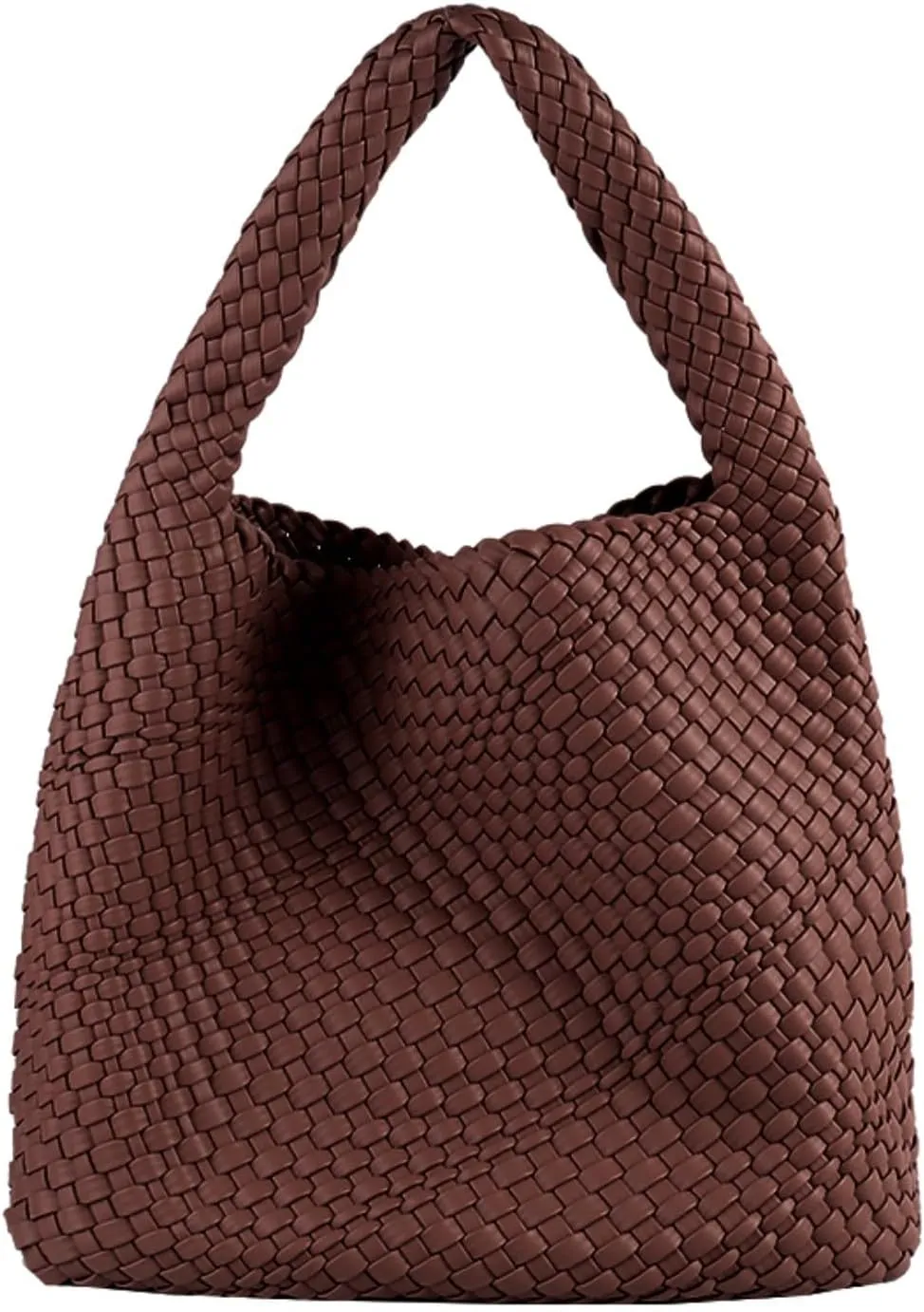 Vegan Leather Hand Woven Tote Handbag Shoulder Bag and Woven Purses Large Shopper Bag for Women