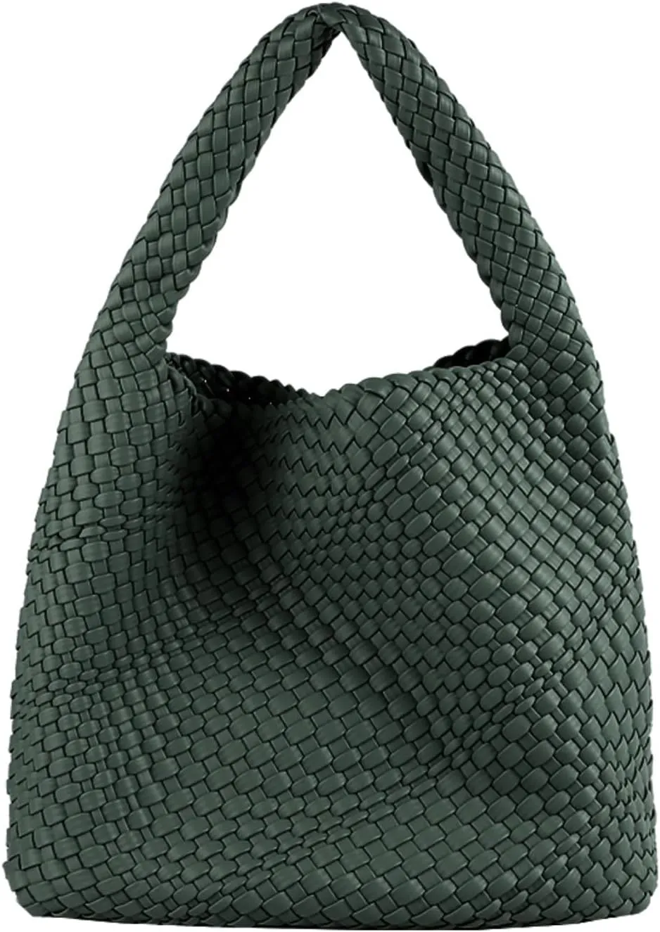 Vegan Leather Hand Woven Tote Handbag Shoulder Bag and Woven Purses Large Shopper Bag for Women