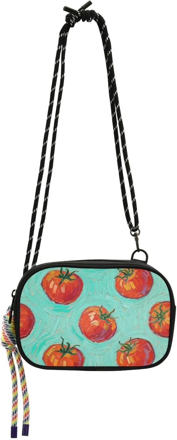 Vegetable Tomato Green Art Painting Womens Purses Crossbody for Women Comfort with Adjustable Strap Mini Shoulder Bag Date