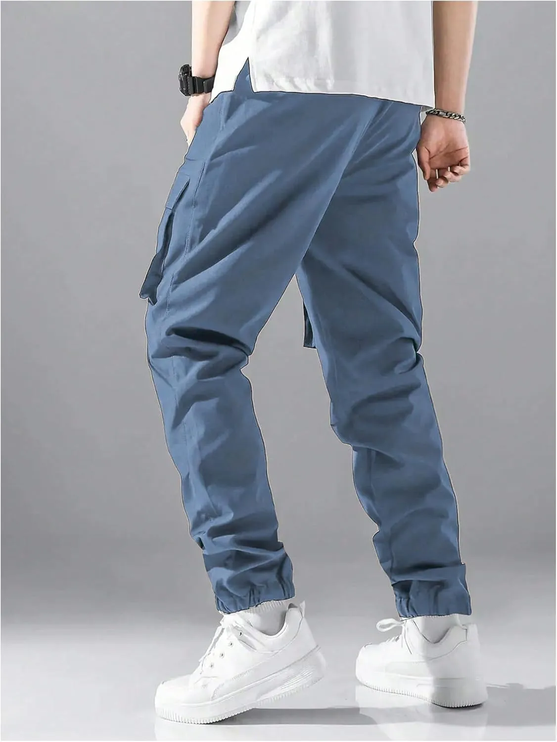 Verdusa Boy's Drawstring Waist Flap Pockets Casual Cargo Pants Joggers