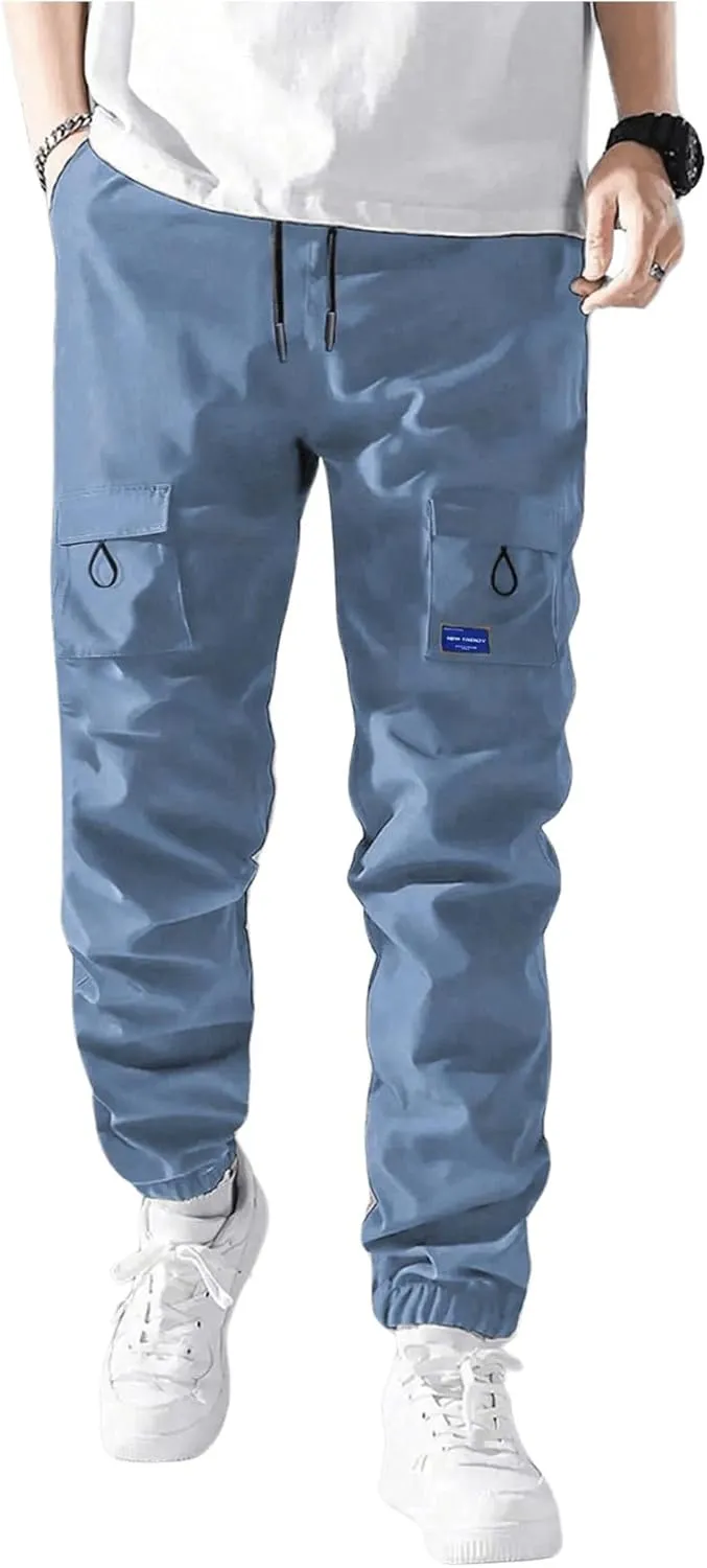 Verdusa Boy's Drawstring Waist Flap Pockets Casual Cargo Pants Joggers