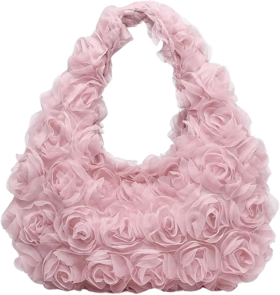 Verdusa Women's Floral Hobo Handbag Top Handle Clutch Purses