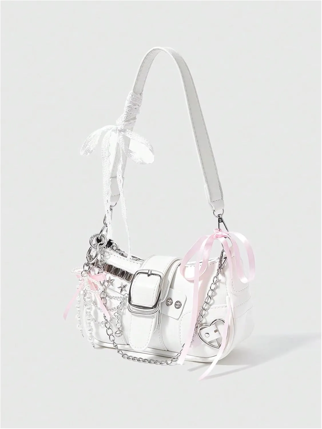 Verdusa Women's Y2k Star Embroidery Shoulder Bag Mini Chain Hobo Handbag Purses