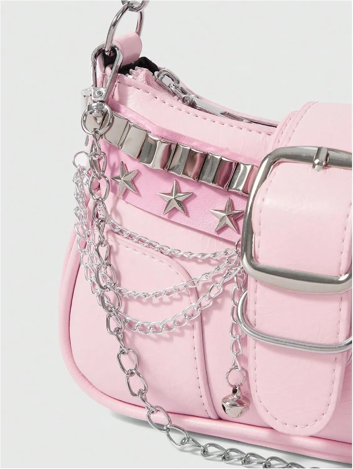 Verdusa Women's Y2k Star Embroidery Shoulder Bag Mini Chain Hobo Handbag Purses