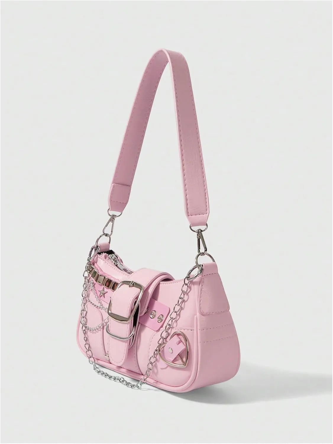 Verdusa Women's Y2k Star Embroidery Shoulder Bag Mini Chain Hobo Handbag Purses
