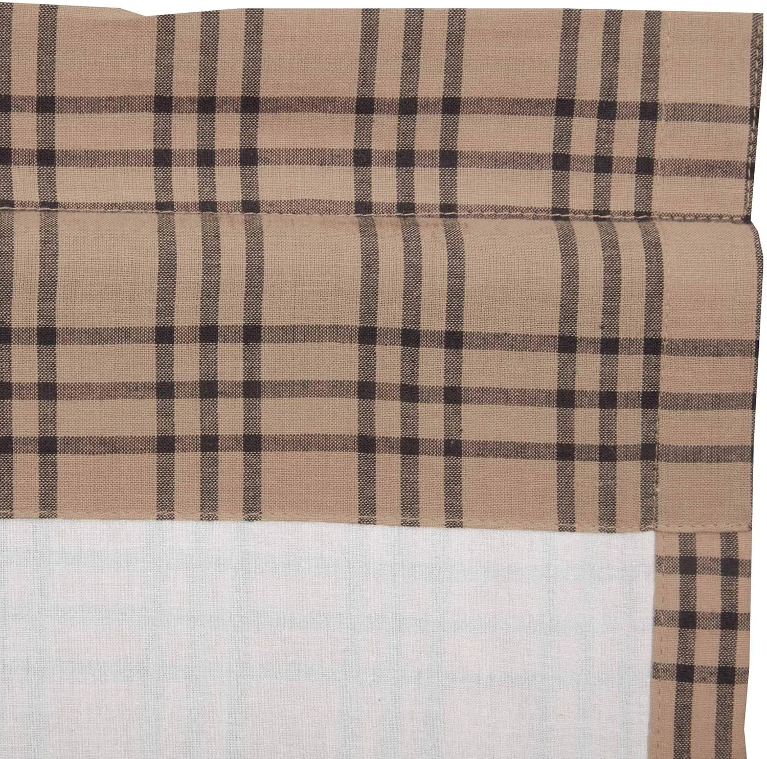 VHC Brands Sawyer Mill Plaid Cotton Farmhouse Bedroom Curtains Rod Pocket Drawstring Ties Prairie Panel Pair 84 Inches Long, Charcoal Black