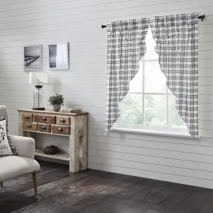 VHC Brands Sawyer Mill Plaid Prairie Short Panel, Black, 63x36x18, Set of 2