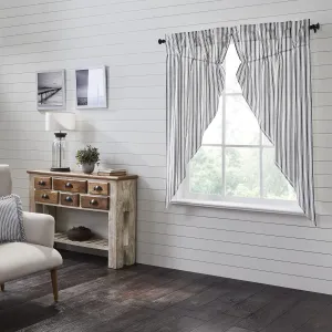 VHC Brands, Sawyer Mill Ticking Stripe Prairie Panel, Black, 63x36x18, Set of 2