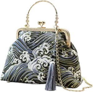 Vintage Evening Chain Handbag with Embroidered for Women Chinese Purse Crossbody Evening clutch bag