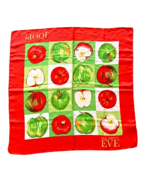 Vintage Joop! Red and Green Apple Silk Scarf