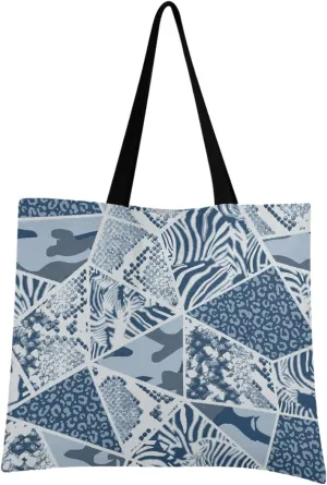 visesunny Women Extra Large Tote Bag Animal Skin Pattern Mosaic Style Shoulder Bags Ladies Beach Travel Reusable Grocery Shopping Portable Storage Handbag