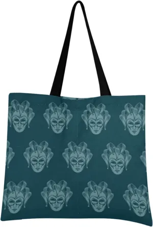 visesunny Women Extra Large Tote Bag Carnival Mask Shoulder Bags Ladies Beach Travel Reusable Grocery Shopping Portable Storage Handbag