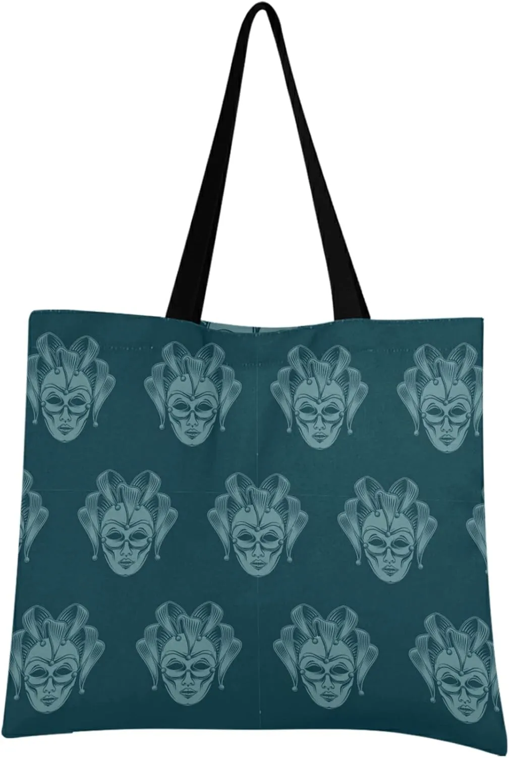 visesunny Women Extra Large Tote Bag Carnival Mask Shoulder Bags Ladies Beach Travel Reusable Grocery Shopping Portable Storage Handbag