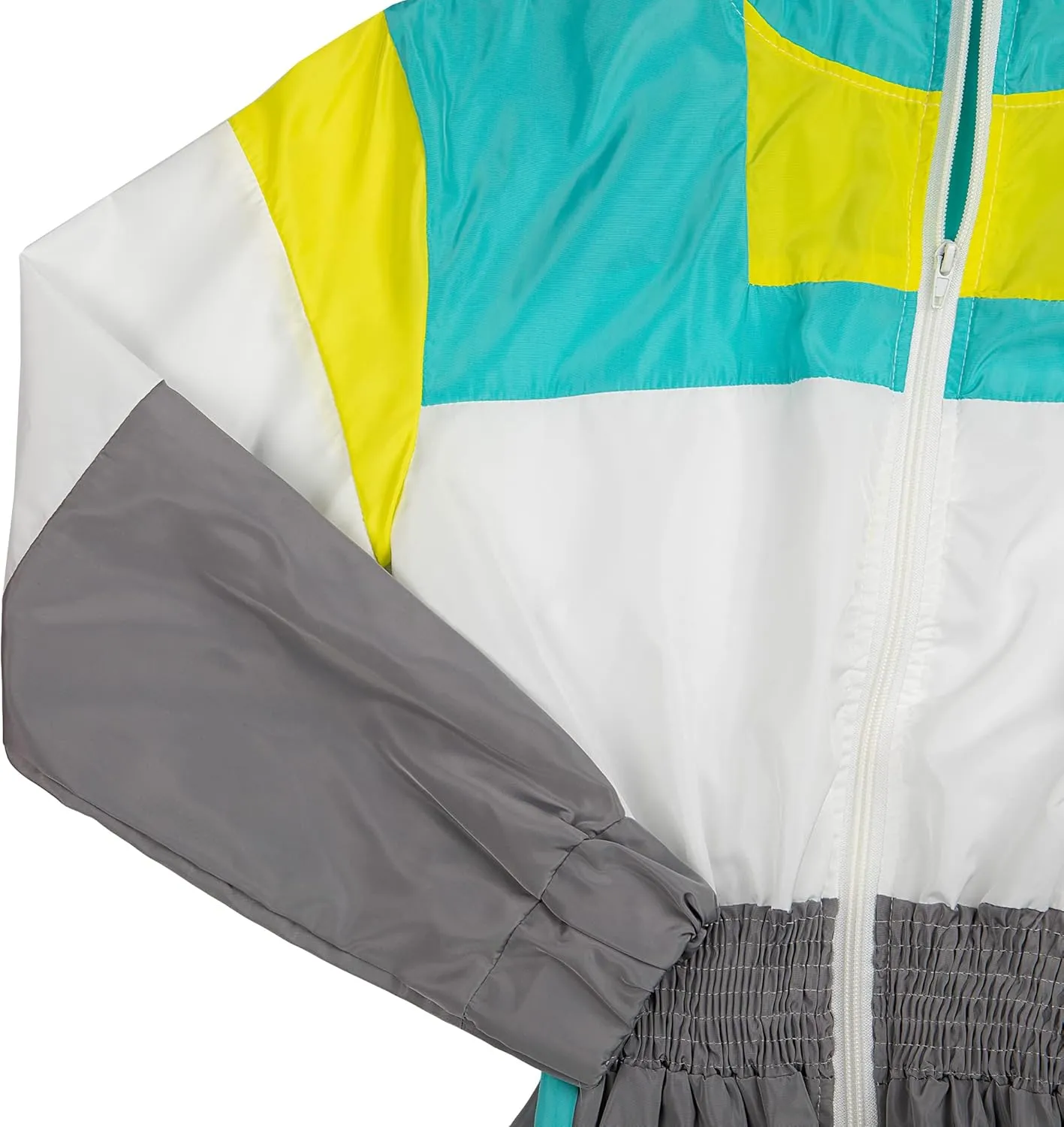 VOIKERDR Women Colorblock One Piece Outfits Set High Waist Pants Long Sleeve Zipper Front Windbreaker Jumpsuit