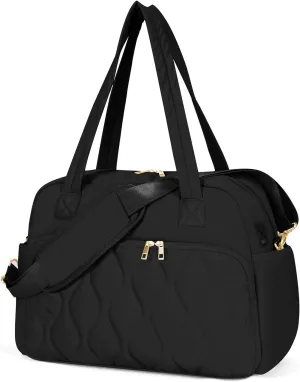 Wandering Nature Travel Duffle Bag for Women, Large Puffer Duffle with 14'' Laptop Compartment & Wet Pocket, Quilted Personal Item Bag Weekender Overnight Organizer
