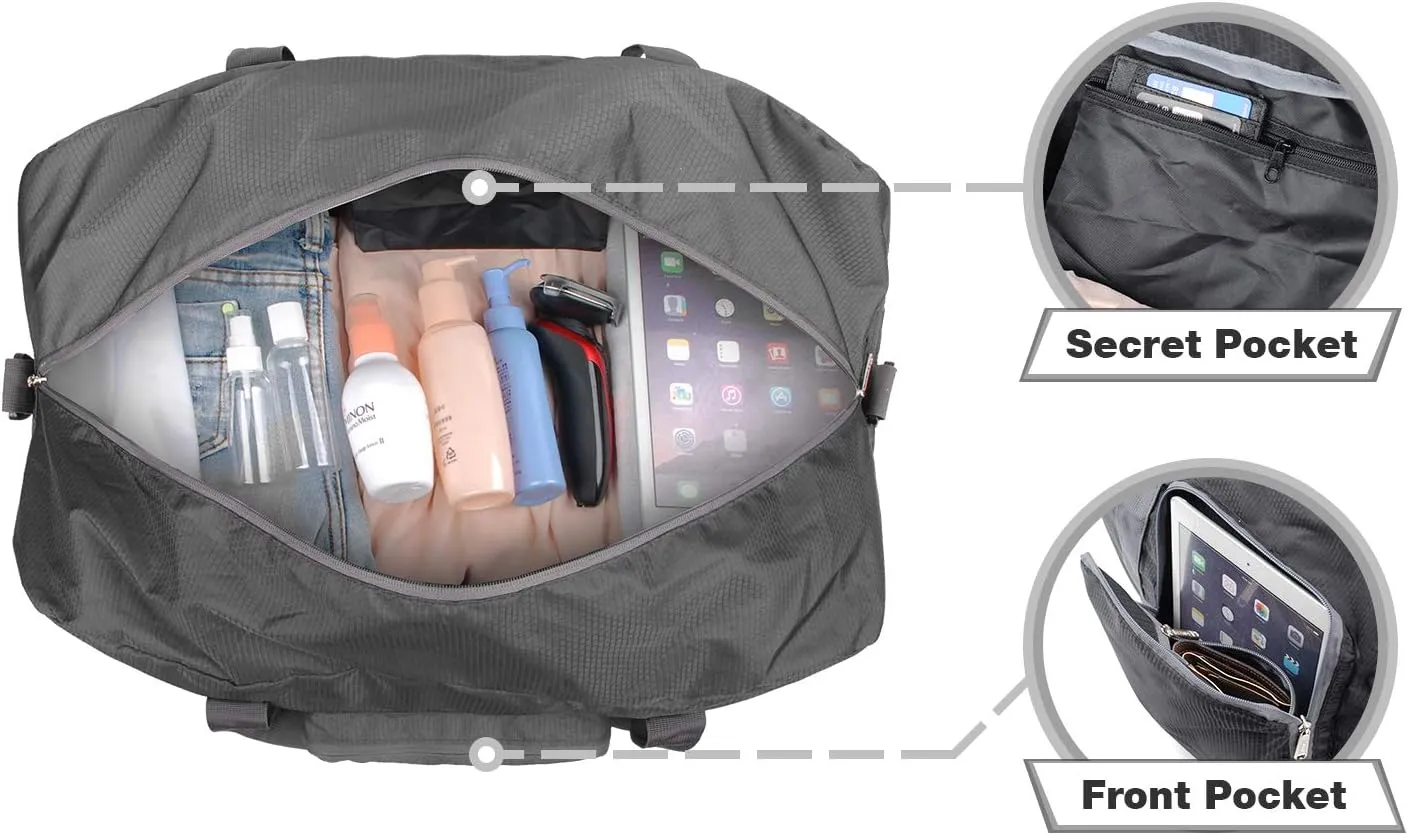 WANDF Foldable Travel Duffel Bag 60-120L Duffle Carry on for Women and Men