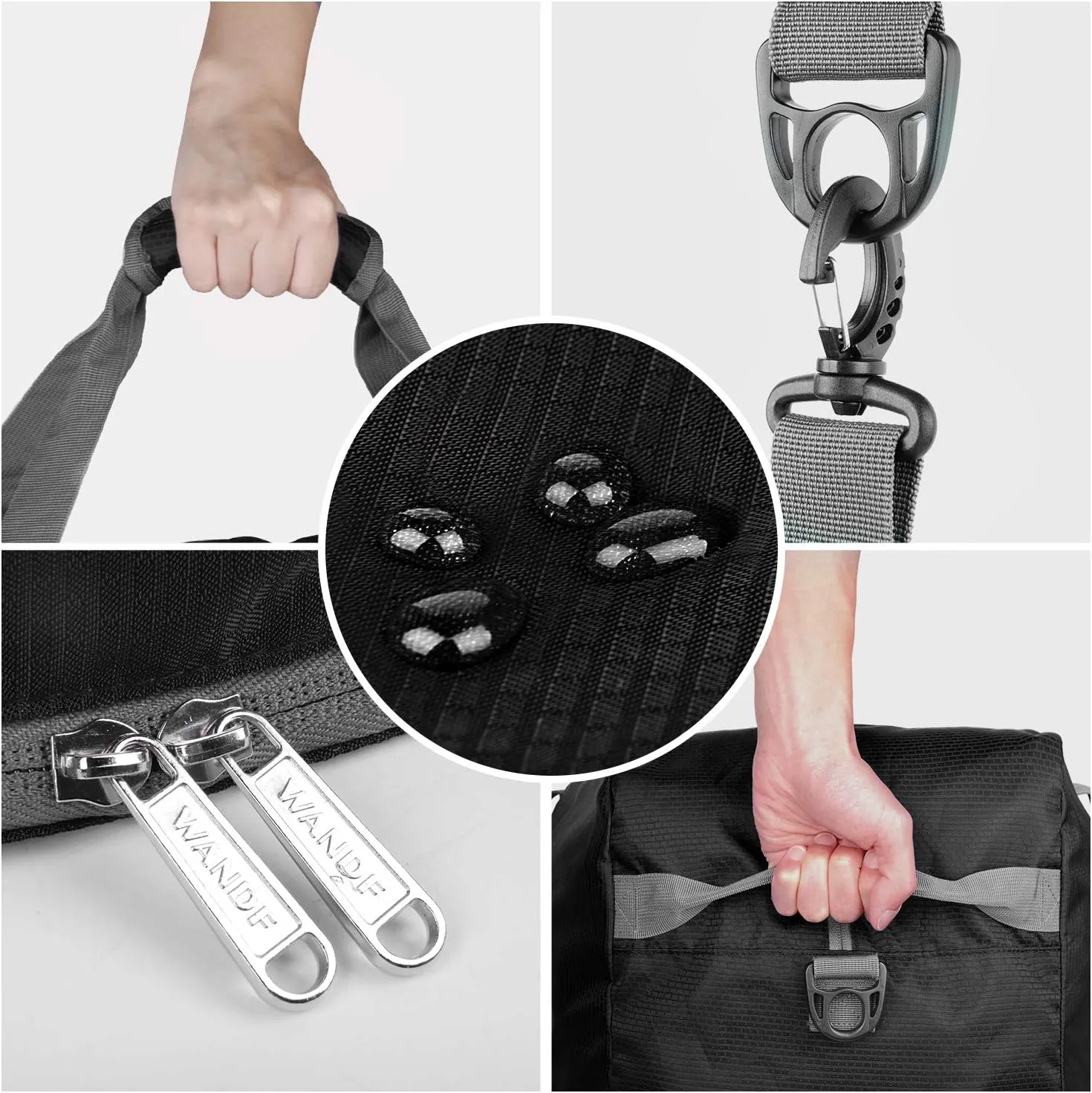 WANDF Foldable Travel Duffel Bag 60-120L Duffle Carry on for Women and Men