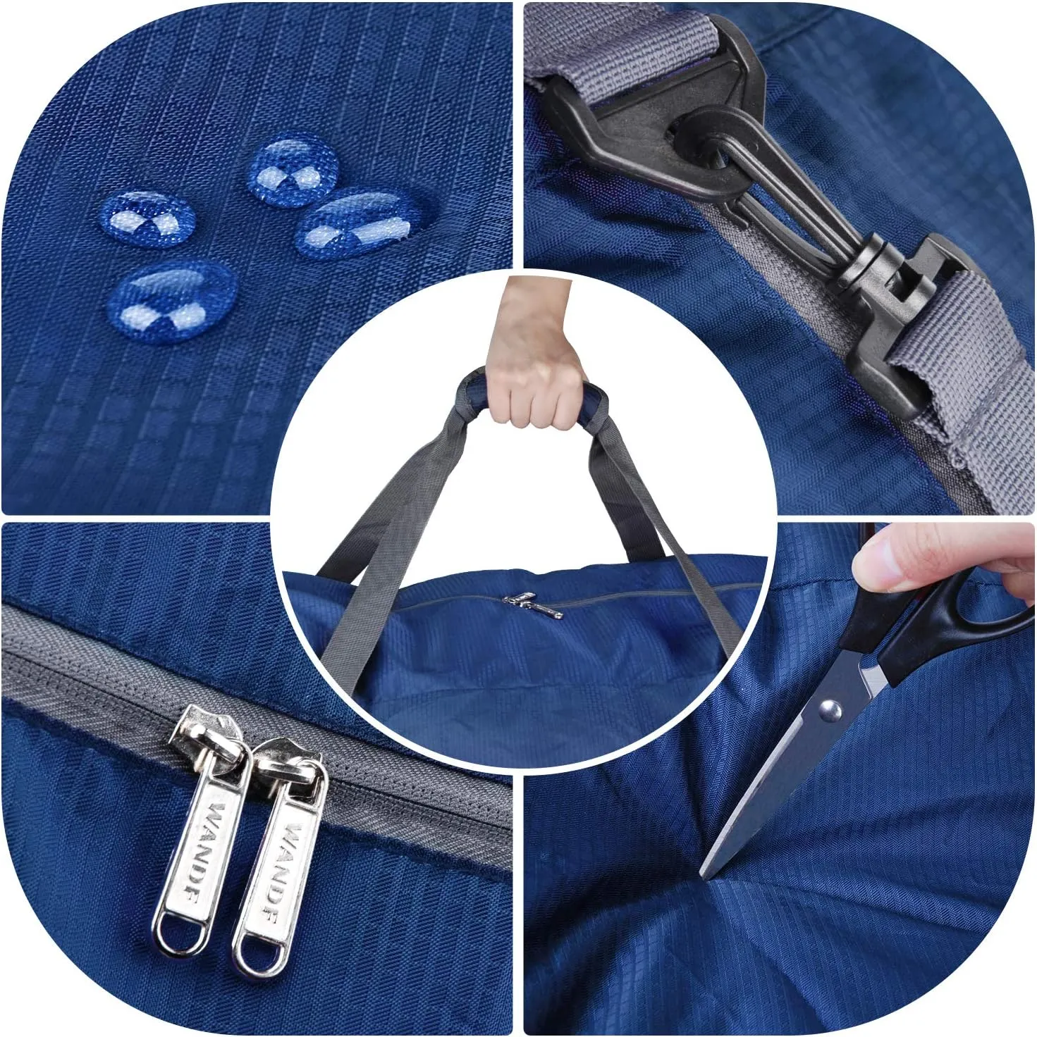 WANDF Foldable Travel Duffel Bag 60-120L Duffle Carry on for Women and Men