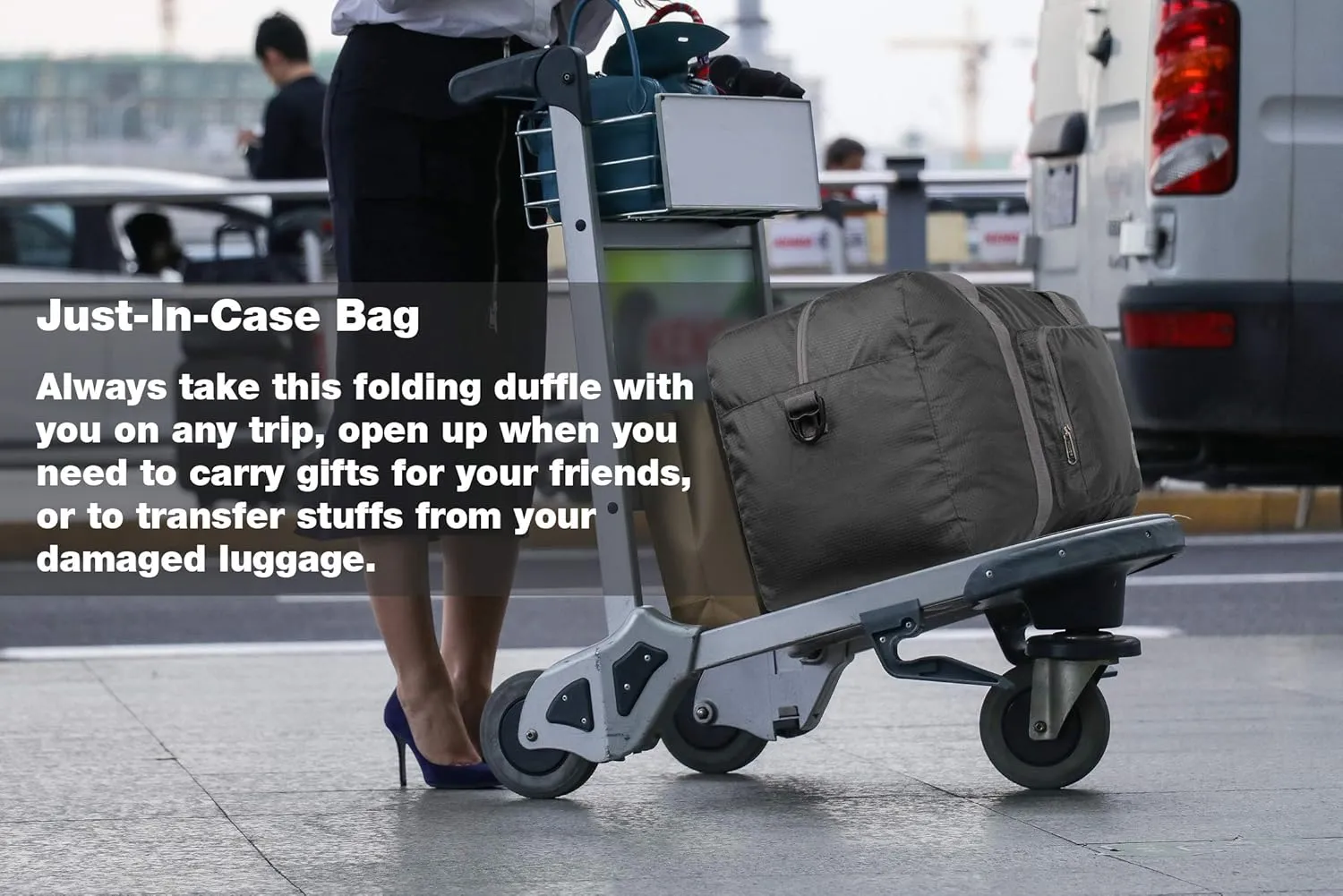 WANDF Foldable Travel Duffel Bag 60-120L Duffle Carry on for Women and Men