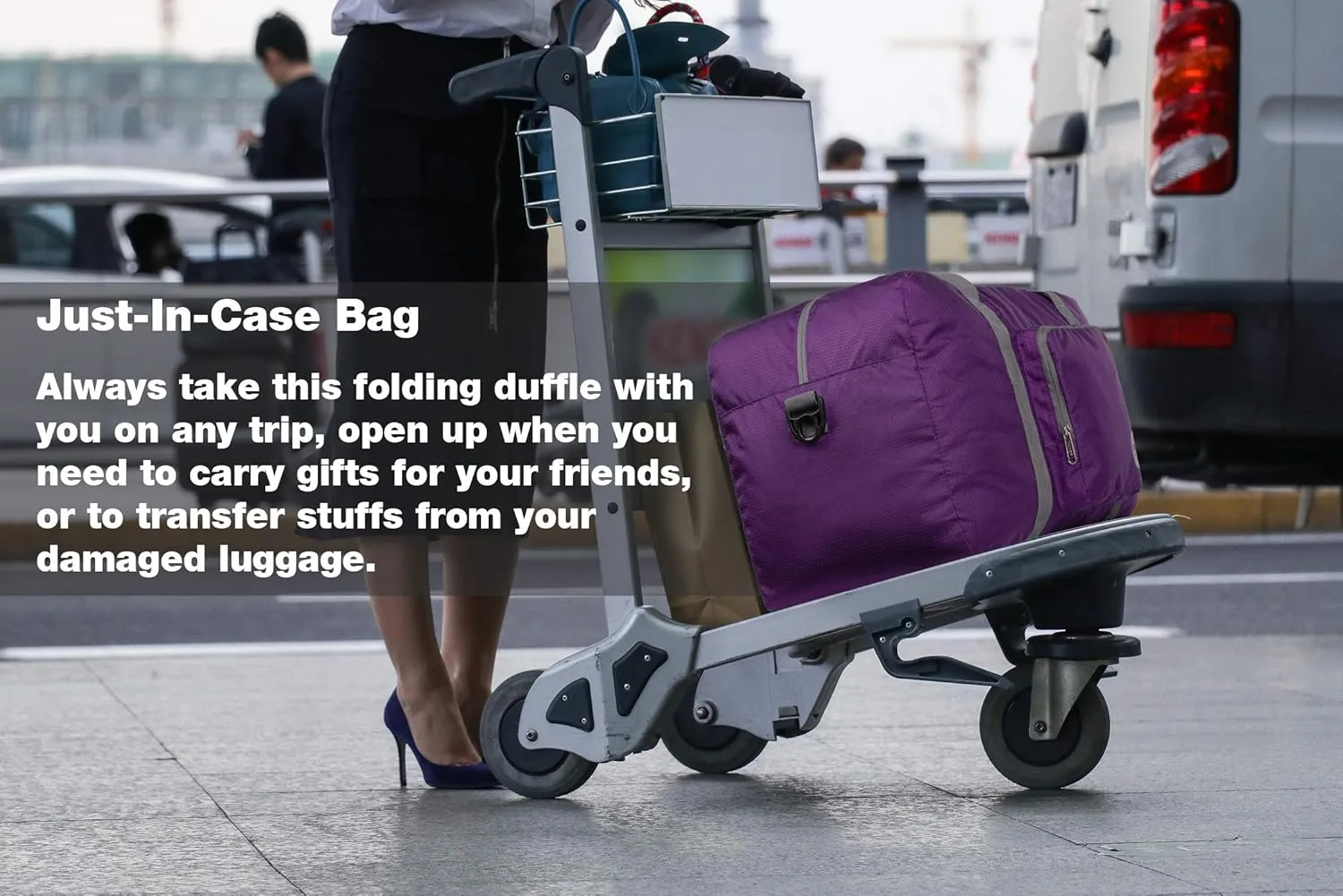 WANDF Foldable Travel Duffel Bag 60-120L Duffle Carry on for Women and Men