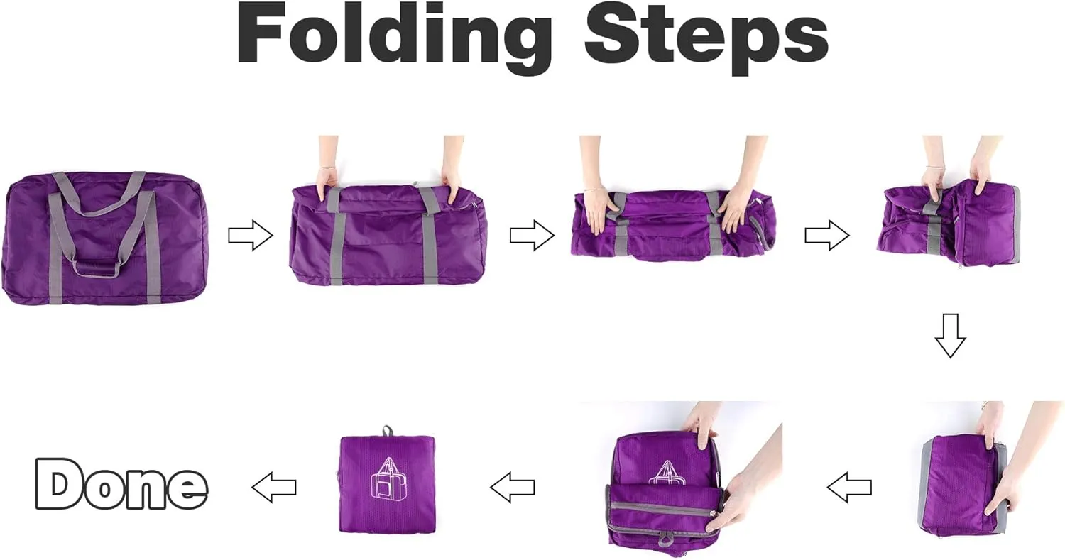WANDF Foldable Travel Duffel Bag 60-120L Duffle Carry on for Women and Men