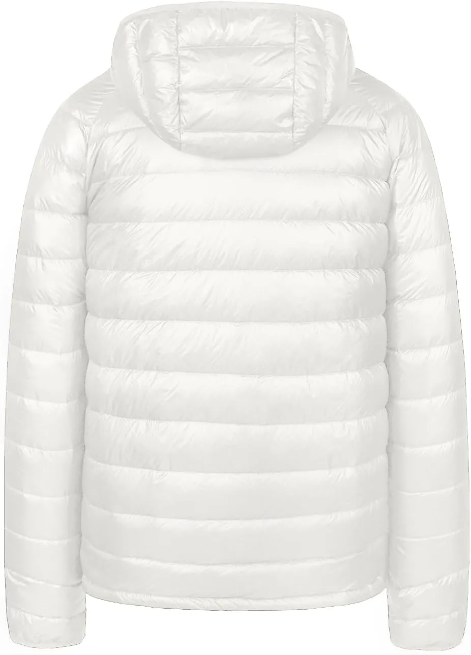 wantdo Men's Packable Down Jacket Lightweight Puffer Jacket Hooded Winter Jacket
