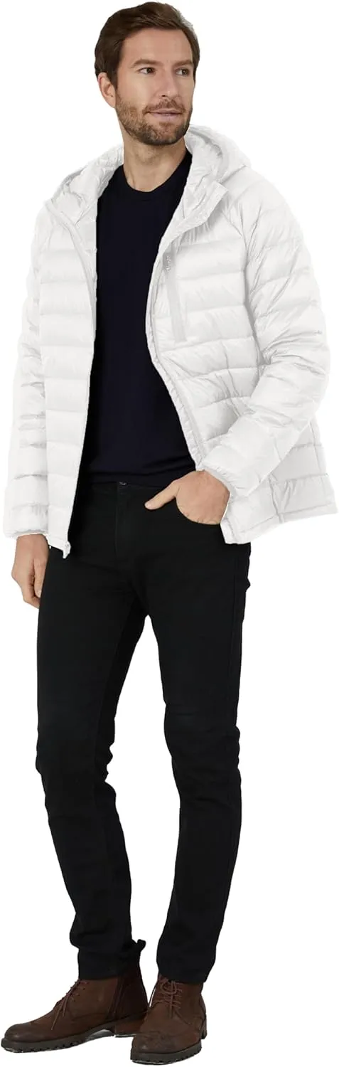 wantdo Men's Packable Down Jacket Lightweight Puffer Jacket Hooded Winter Jacket