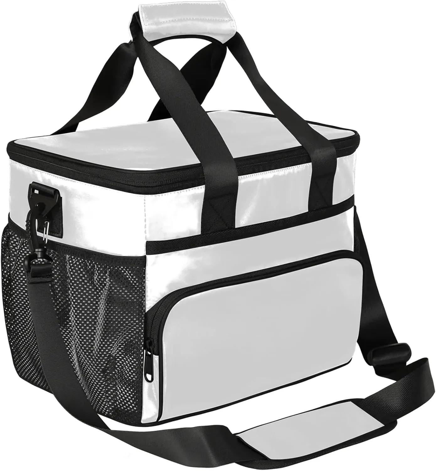 Watercolor Mushrooms Grassy Extra Large Reusable Lunch Tote Bag with Reinforced Handle Removable Adjustable Shoulder Straps, Leakproof Insulated Lunch Box, 17L Lunch Cooler Bag for Adults Women Men