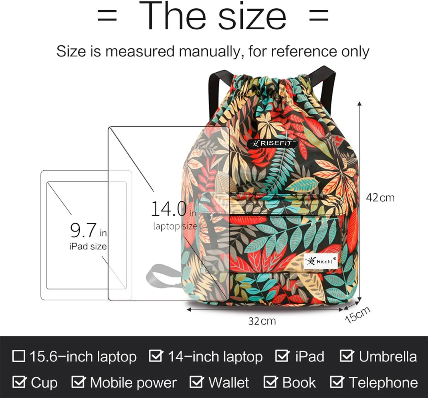 Waterproof Drawstring Bag, Gym Bag Sackpack Sports Beach Backpack for Men Women