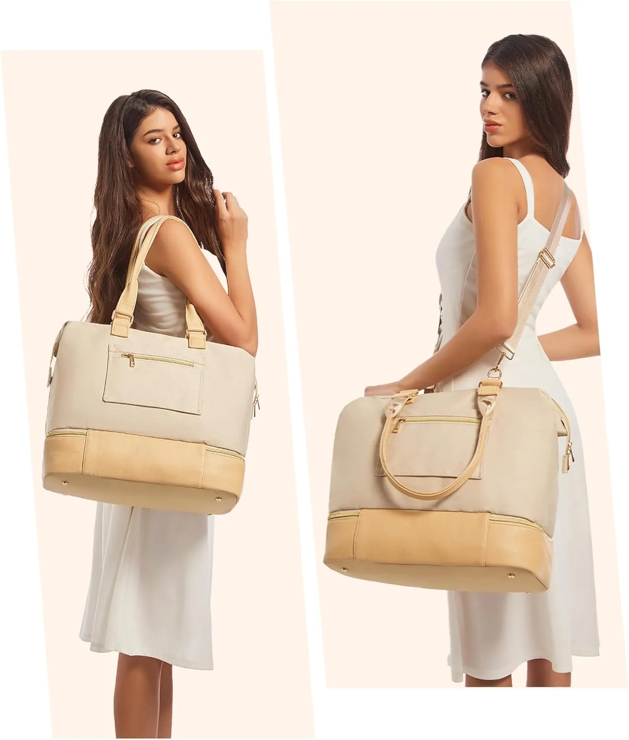 Weekender Bags for Women, Large Duffle Travel Tote Bag with Shoe Compartment,Personal Item Carry On Overnight Hospital Bag