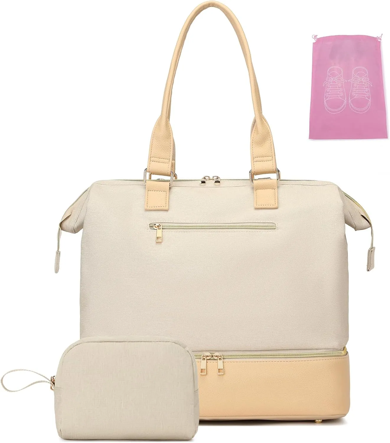 Weekender Bags for Women, Large Duffle Travel Tote Bag with Shoe Compartment,Personal Item Carry On Overnight Hospital Bag