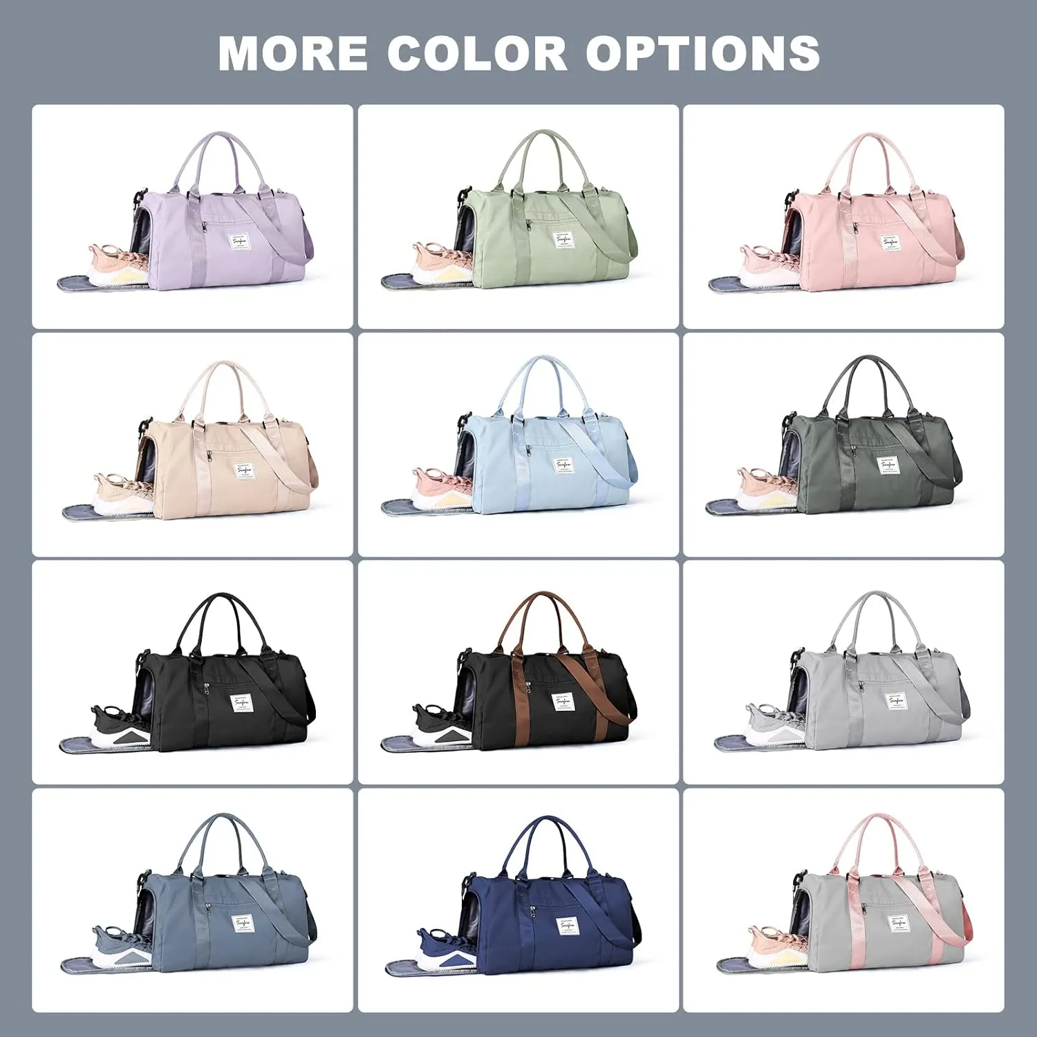 Weekender Duffel Bags for Women, Travel Totes Bag for Airplane, Cute Sports Gym Dance Overnight Luggage Bag with Wet Pocket Shoe Compartment, Carry On Hospital Bag for Labor and Delivery Haze blue