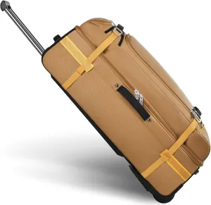Wheeled Duffle Bag Luggage for Travel-Rolling Duffle Bag with Wheels-100L Large Heavy Duty Duffle Bag with Wheels and Handle,5 Handles, Compression Straps,Expandable Luggage Roller Duffle (Brown)