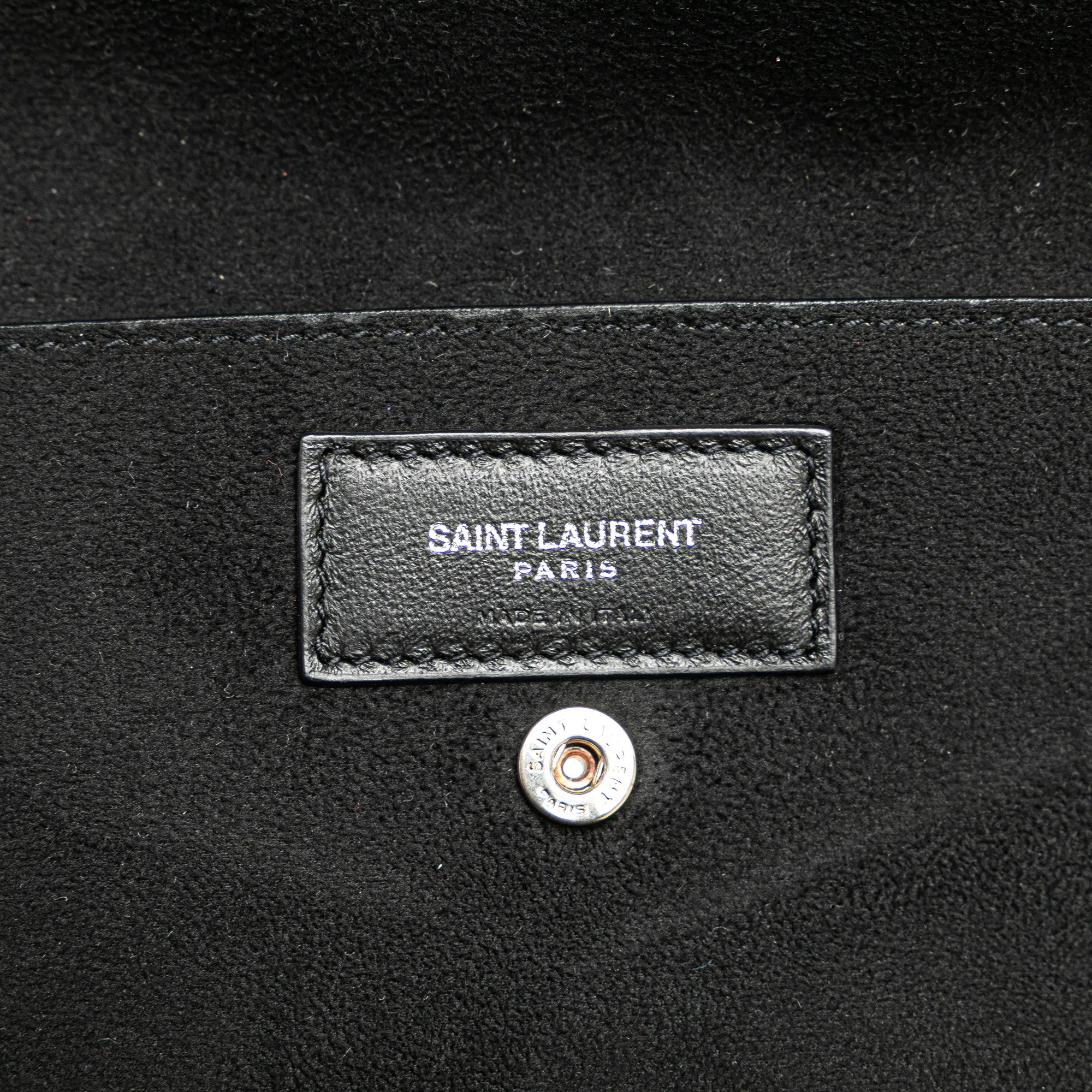 White Saint Laurent Canvas Teddy Drawstring Shopping Tote